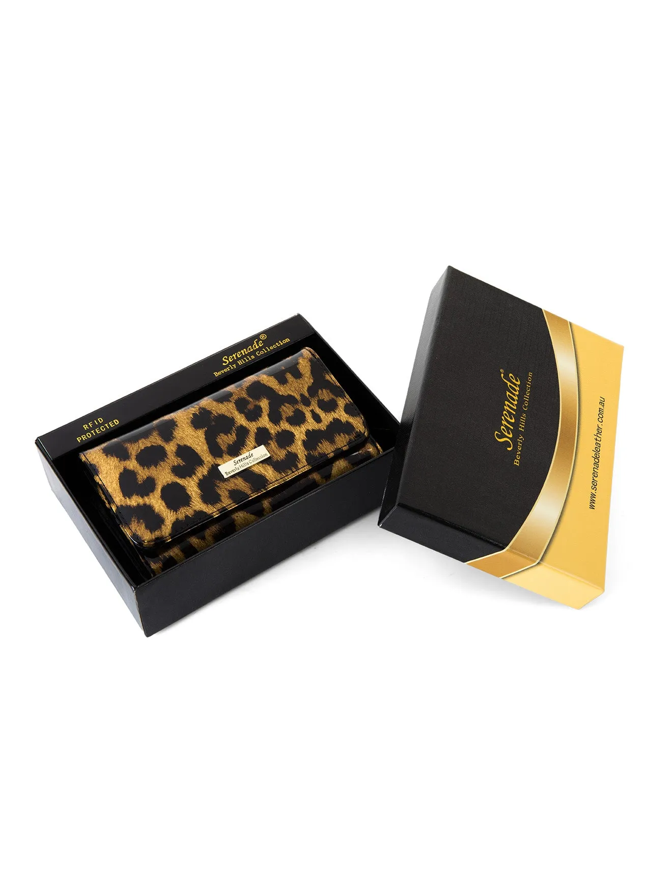 ROUGUE LEOPARD  MEDIUM PATENT LEATHER WALLET WITH RFID-WSF3502- NEW IN
