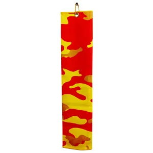 RPG Tri Fold Microfiber Golf Towel - Orange Camouflage