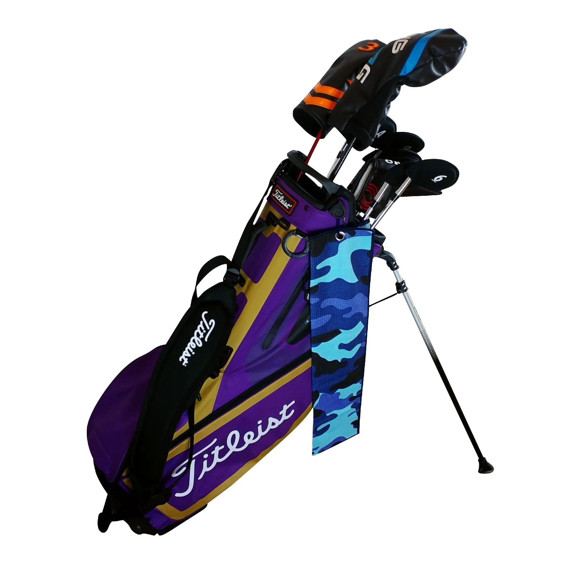 RPG Tri Fold Microfiber Golf Towel - Purple Camouflage