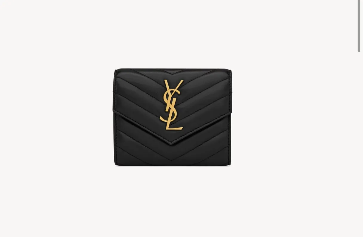 Saint Laurent CASSANDRE MATELASSÉ COMPACT TRI FOLD WALLET IN LAMBSKIN