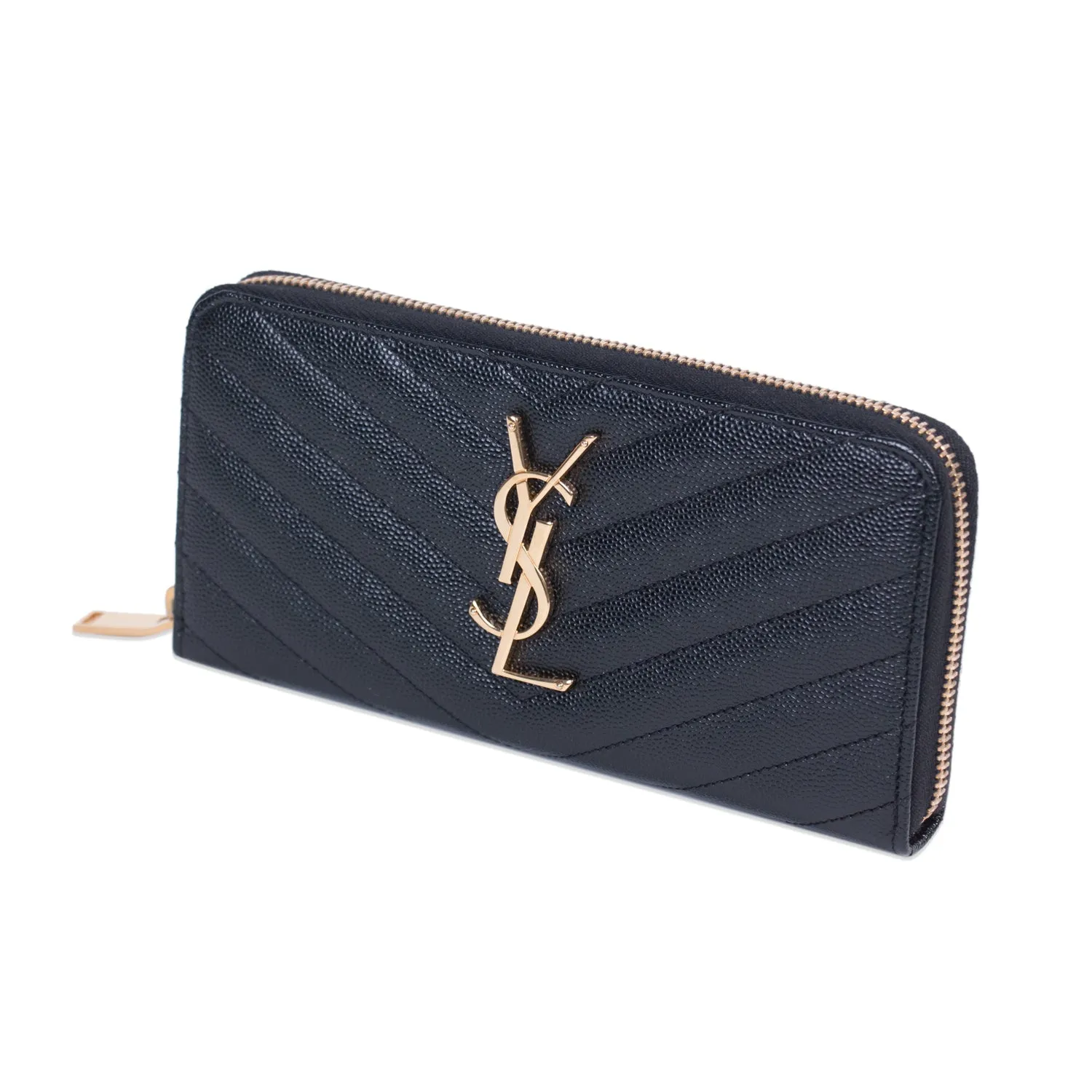 Saint Laurent Monogram Zip Around Wallet