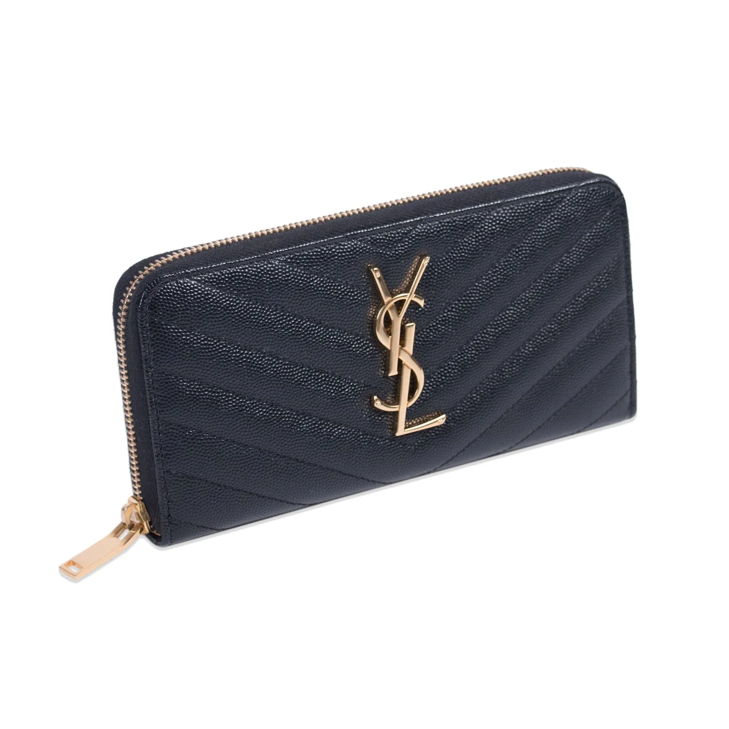 Saint Laurent Monogram Zip Around Wallet