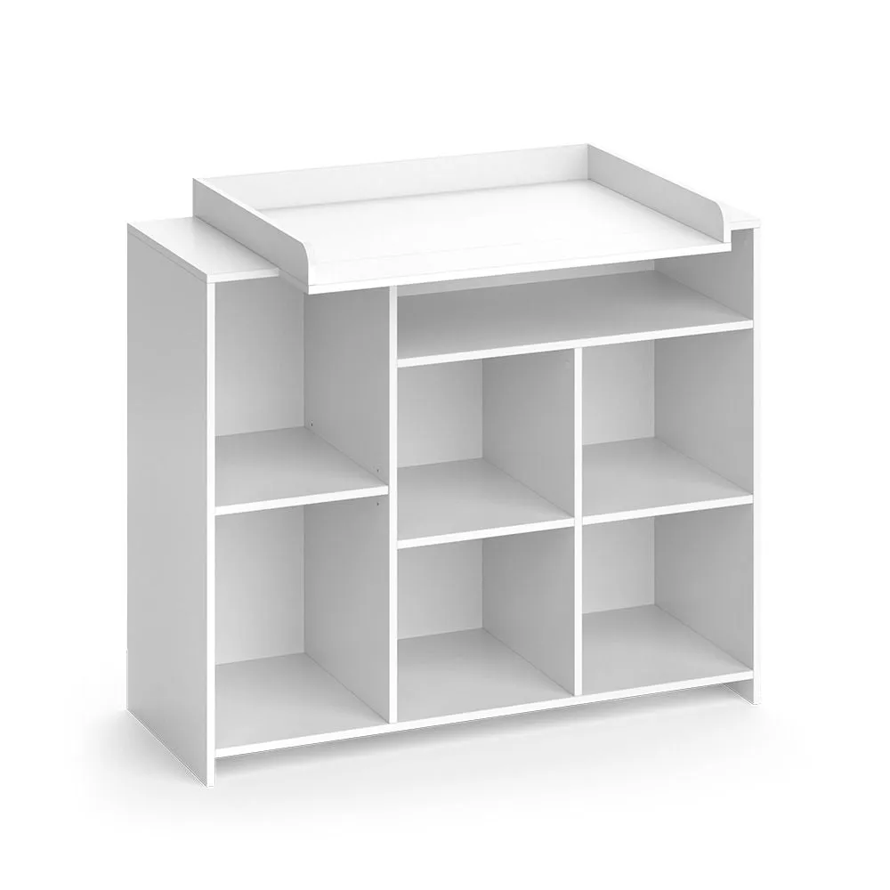 Scratch Resistant Baby Changing Unit | 7 Storage Pockets | High Quality Modern Design | 113 x 100 x 53cm | White
