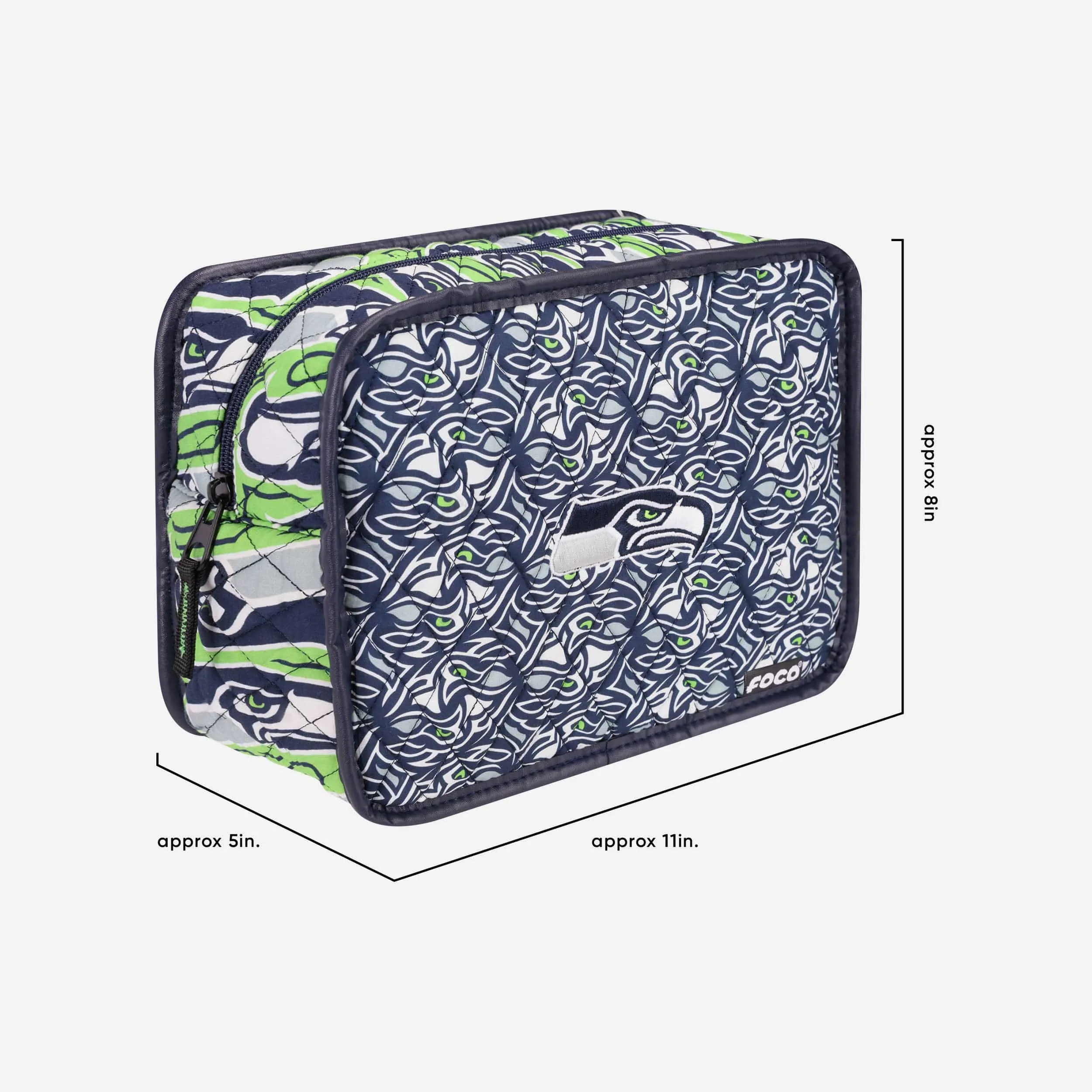 Seattle Seahawks Quilted Printed Cosmetic Bag