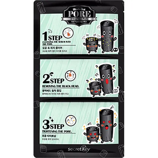 SECRET KEY Black Out Pore 3 Step Nose Pack 10pcs