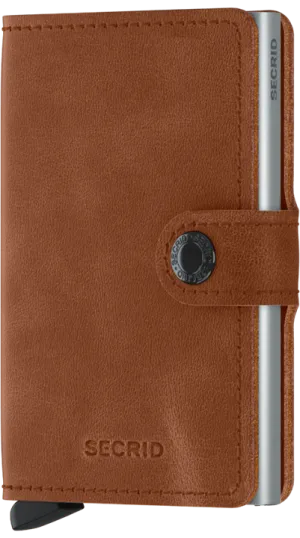Secrid - RFID Protected Mini Wallet - Vintage - Cognac-Silver