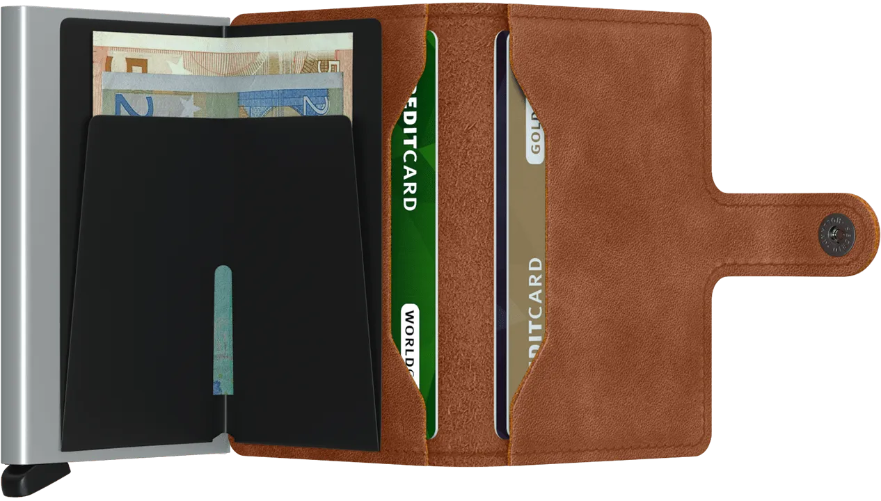 Secrid - RFID Protected Mini Wallet - Vintage - Cognac-Silver