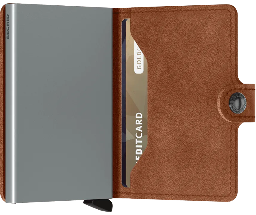 Secrid - RFID Protected Mini Wallet - Vintage - Cognac-Silver