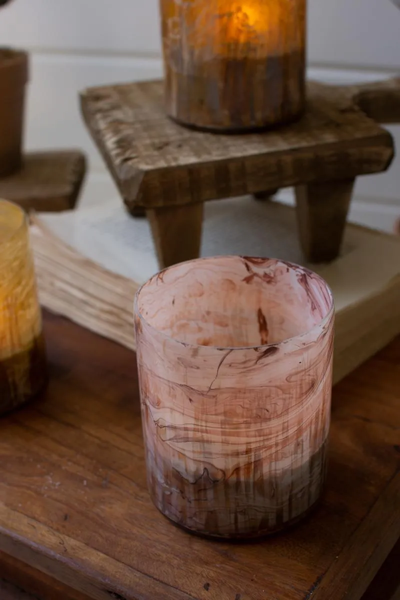 Set of 3 Glass Candle Holders
