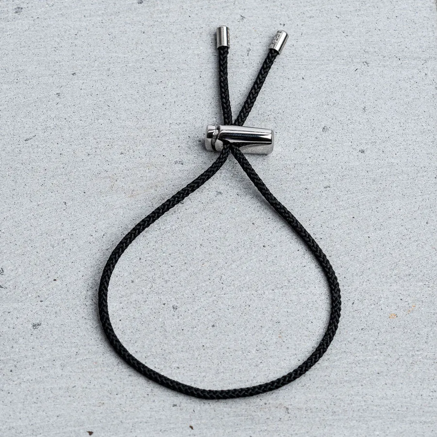 Silver & Black Drawstring Bracelet