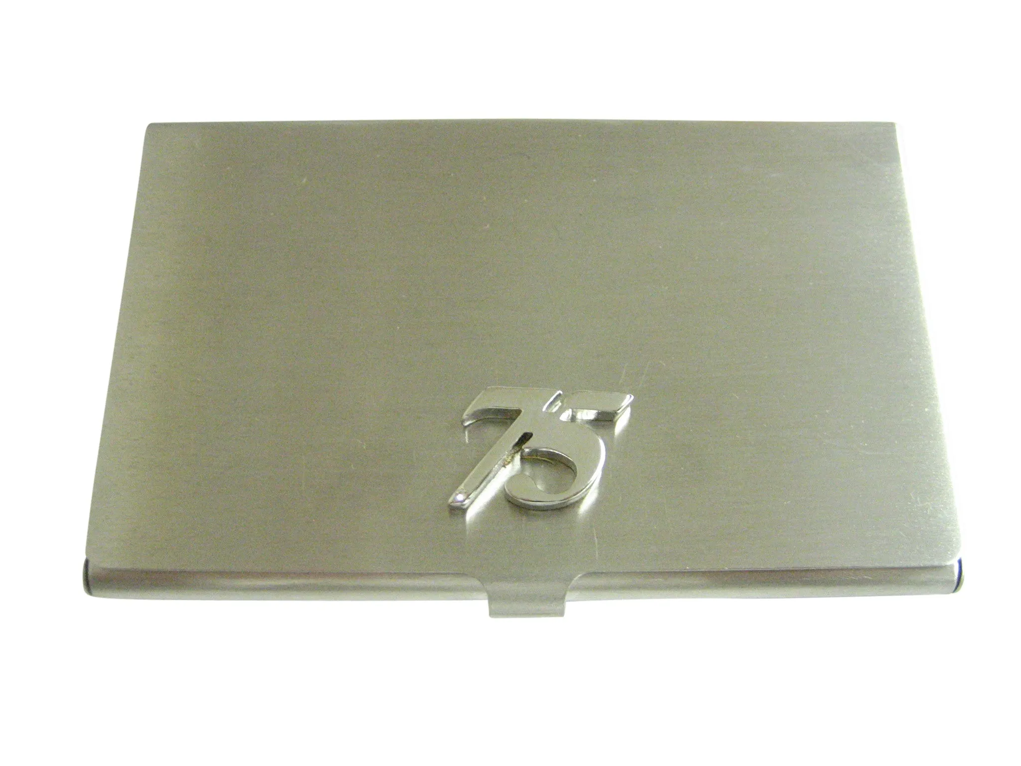 Silver Toned 75 Years Business Card Holder