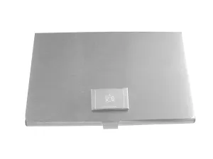 Silver Toned Etched Delaware State Flag Business Card Holder