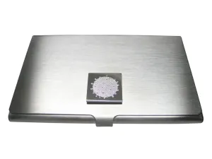 Silver Toned Etched Enveloped Virus Business Card Holder