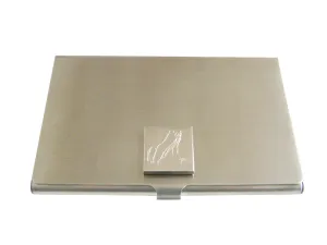 Silver Toned Etched Frog Business Card Holder