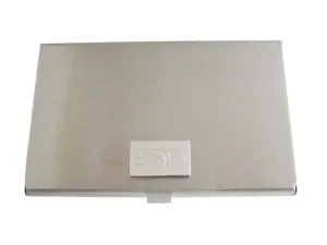 Silver Toned Etched Komodo Dragon Business Card Holder