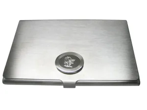 Silver Toned Etched Oval African Buffalo Business Card Holder