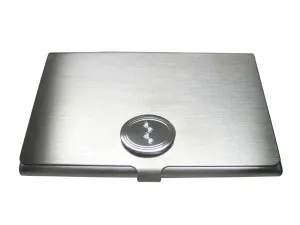 Silver Toned Etched Oval RNA Ribonucleic Acid Molecule Business Card Holder