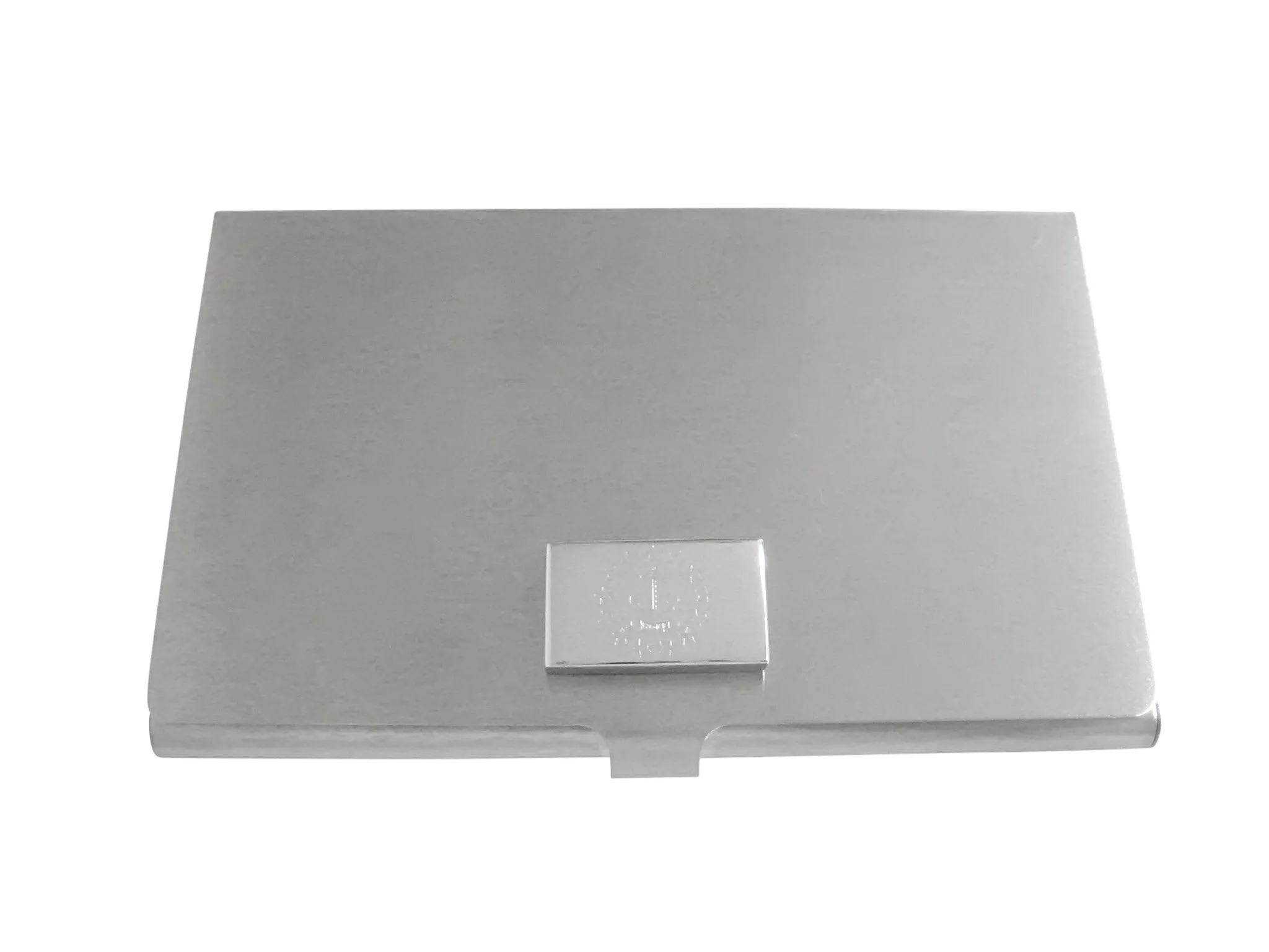 Silver Toned Etched Rhode Island State Flag Business Card Holder