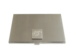 Silver Toned Etched Snake Business Card Holder