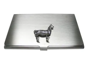 Silver Toned Llama Business Card Holder