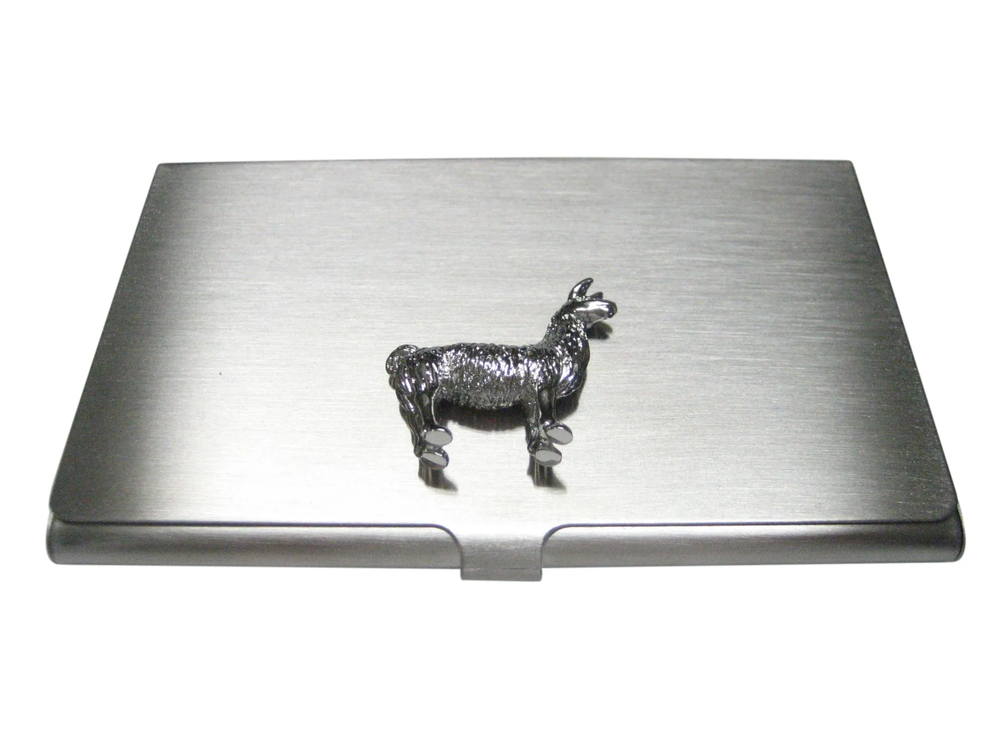 Silver Toned Llama Business Card Holder