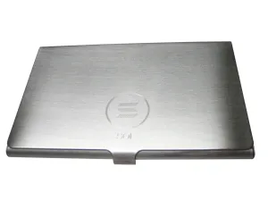 Silver Toned Small Etched Sleek Solana Coin Cryptocurrency Blockchain Business Card Holder