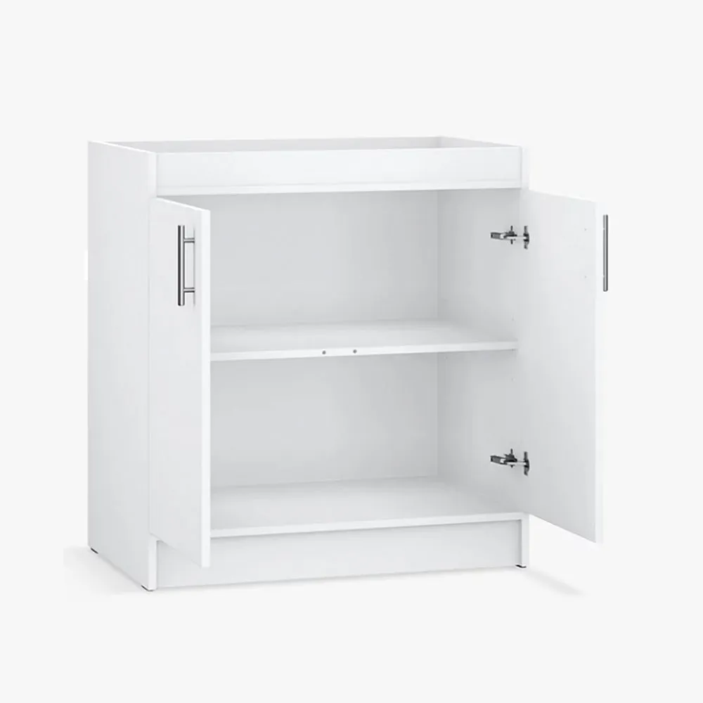 Sleek & Slim Scratch-Resistant Baby Changing Unit cum Dresser | Cupboards with Large Shelves | White