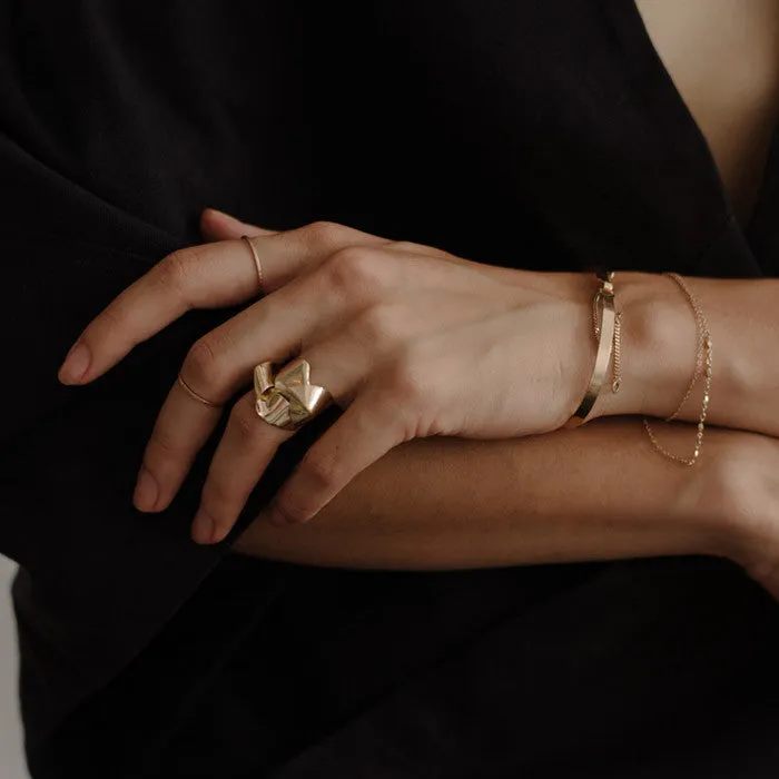 slim fold ring - sterling silver
