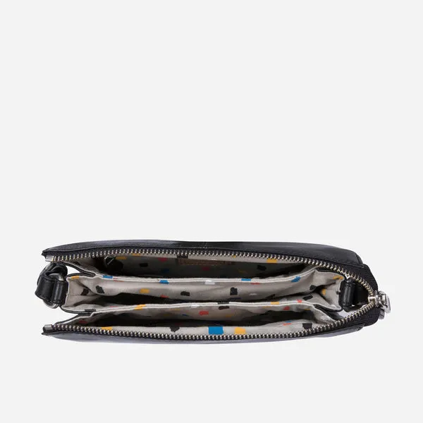 SLIM LADIES LEATHER CROSSBODY, BLACK