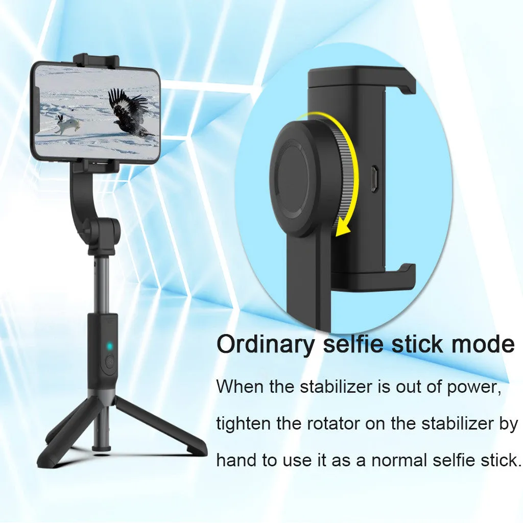 Smart Single Axis Stabilizer Stand Shockproof Head Selfie Camera Tripod Phone Stand black