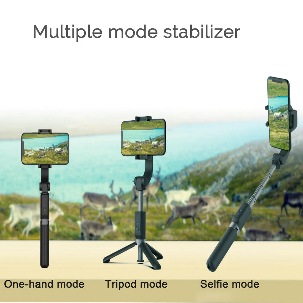 Smart Single Axis Stabilizer Stand Shockproof Head Selfie Camera Tripod Phone Stand black