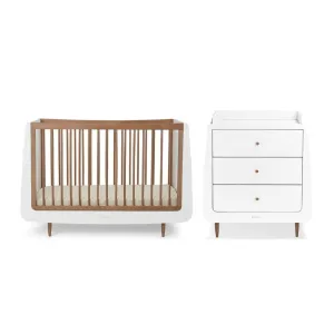 SnuzKot Skandi 2 Piece Nursery Furniture Set - Walnut