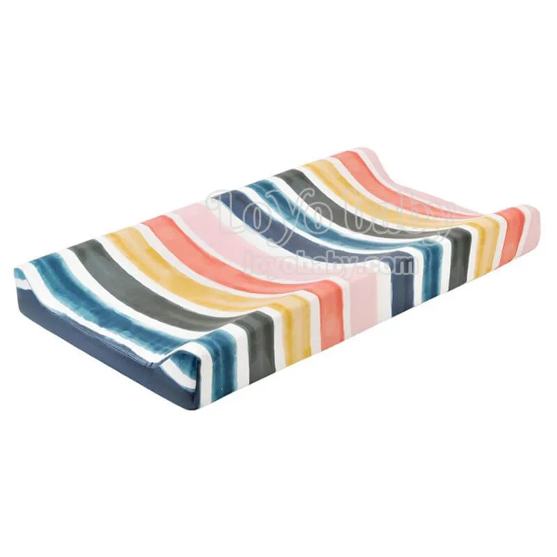 Soft Neutral Cotton Blend Floral Changing Table Pad Cover For Baby Boys And Girls