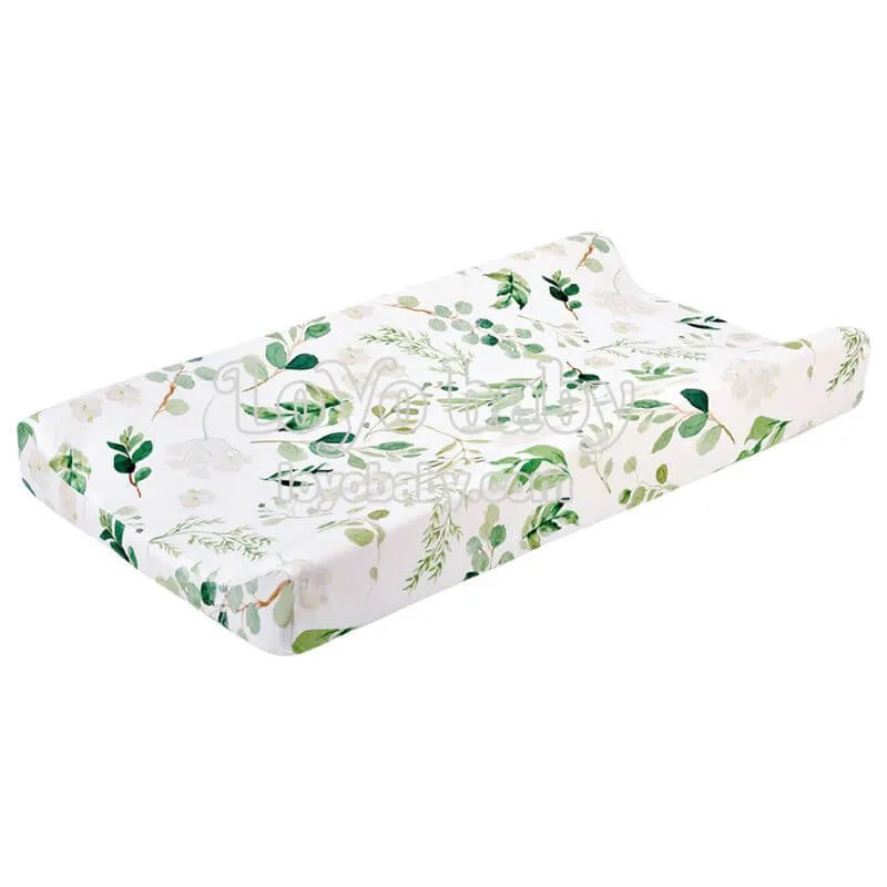 Soft Neutral Cotton Blend Floral Changing Table Pad Cover For Baby Boys And Girls