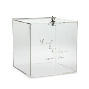 Source One Personalized Custom Engraved Donation Box, Perfect for Weddings,Parties, Businesses, Donations, Any Occasion or Celebration (10 x 10 x 10, Engraved)