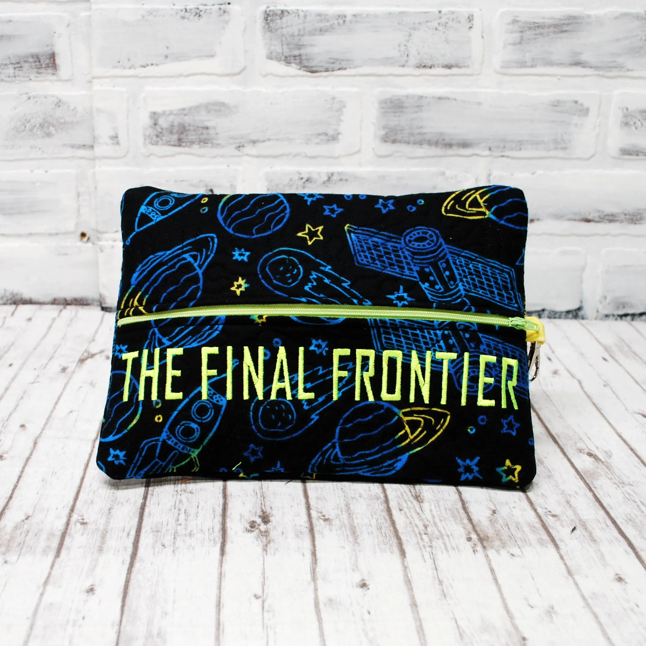Space Frontier Personalized Quilted Pouch
