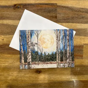Spring Tide Creations - Owl Full Wolf Moon Artwork Card