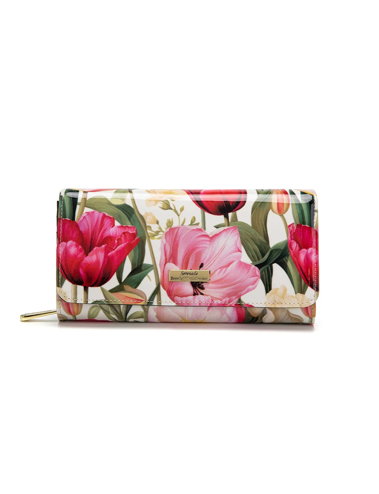 SPRING TULIP LARGE LEATHER RFID WALLET- WSF2101