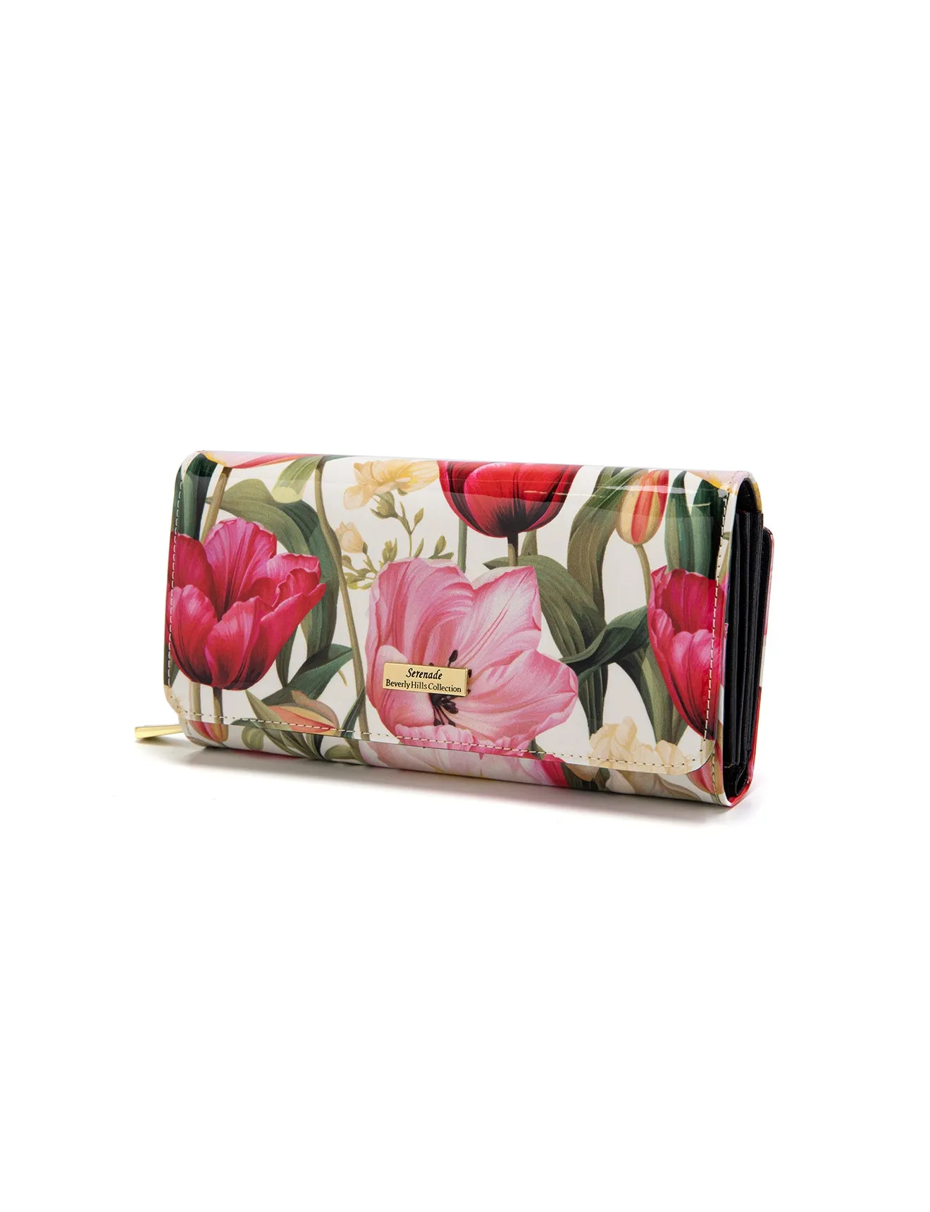 SPRING TULIP LARGE LEATHER RFID WALLET- WSF2101