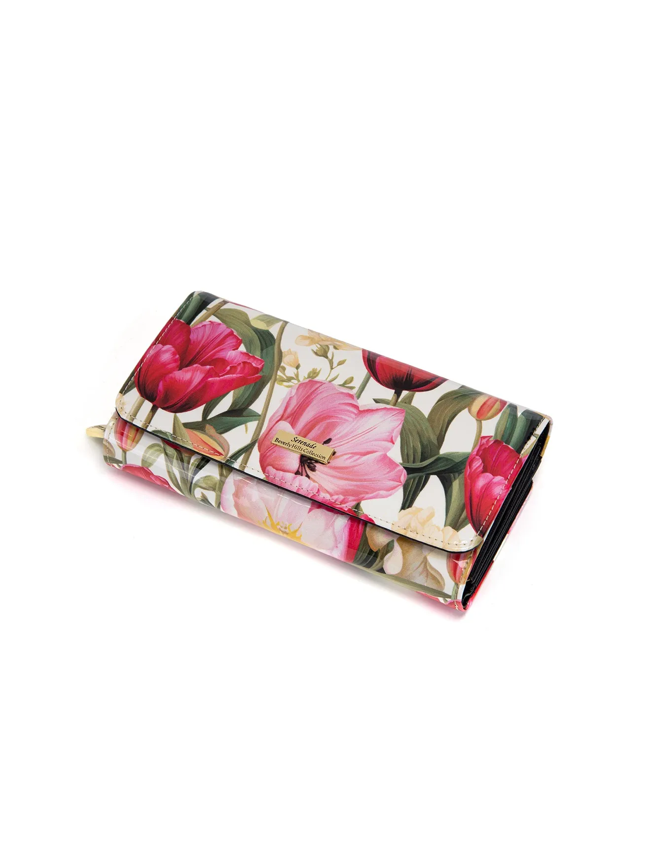 SPRING TULIP LARGE LEATHER RFID WALLET- WSF2101
