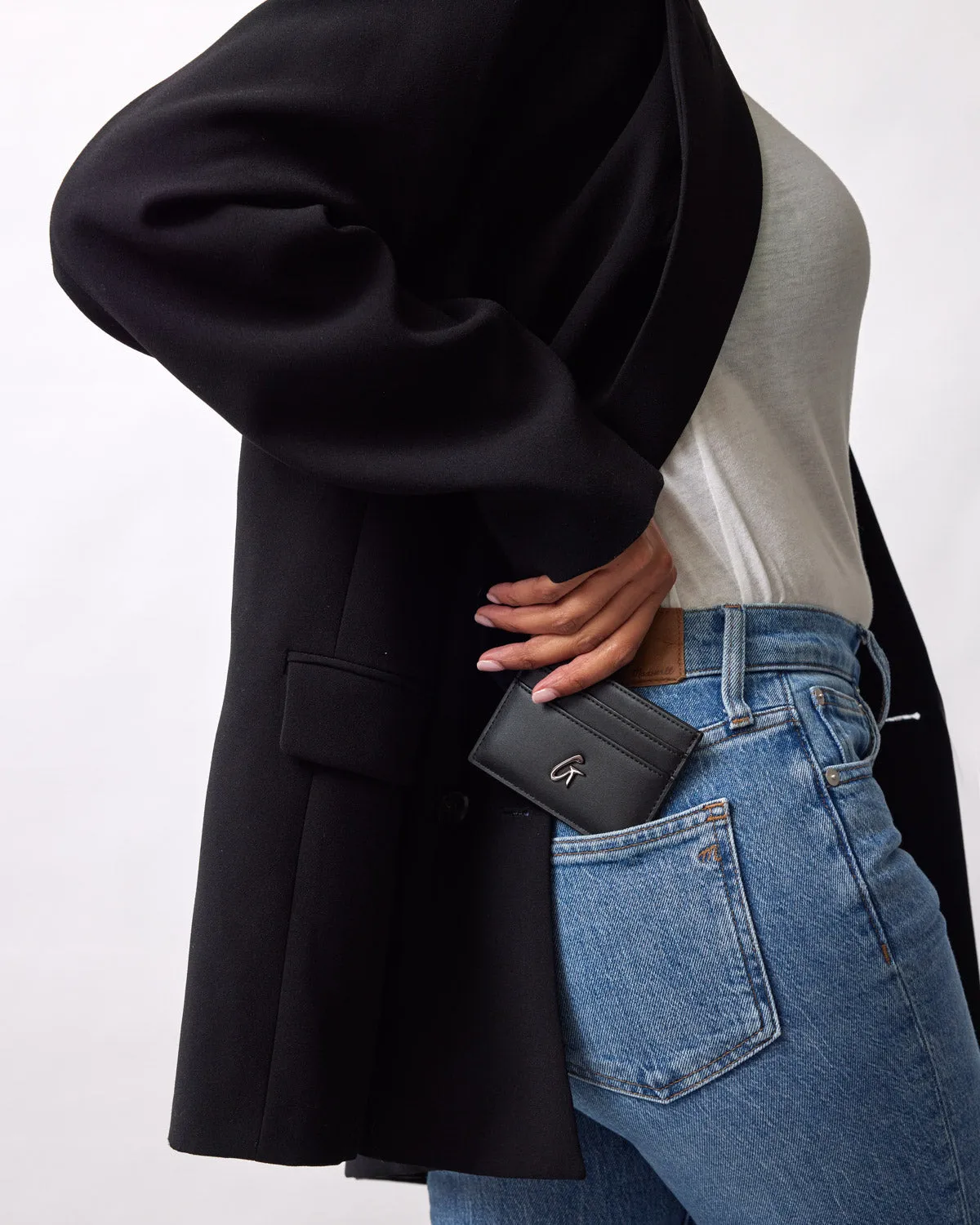 STANDARD GUNMETAL CARD HOLDER - BLACK