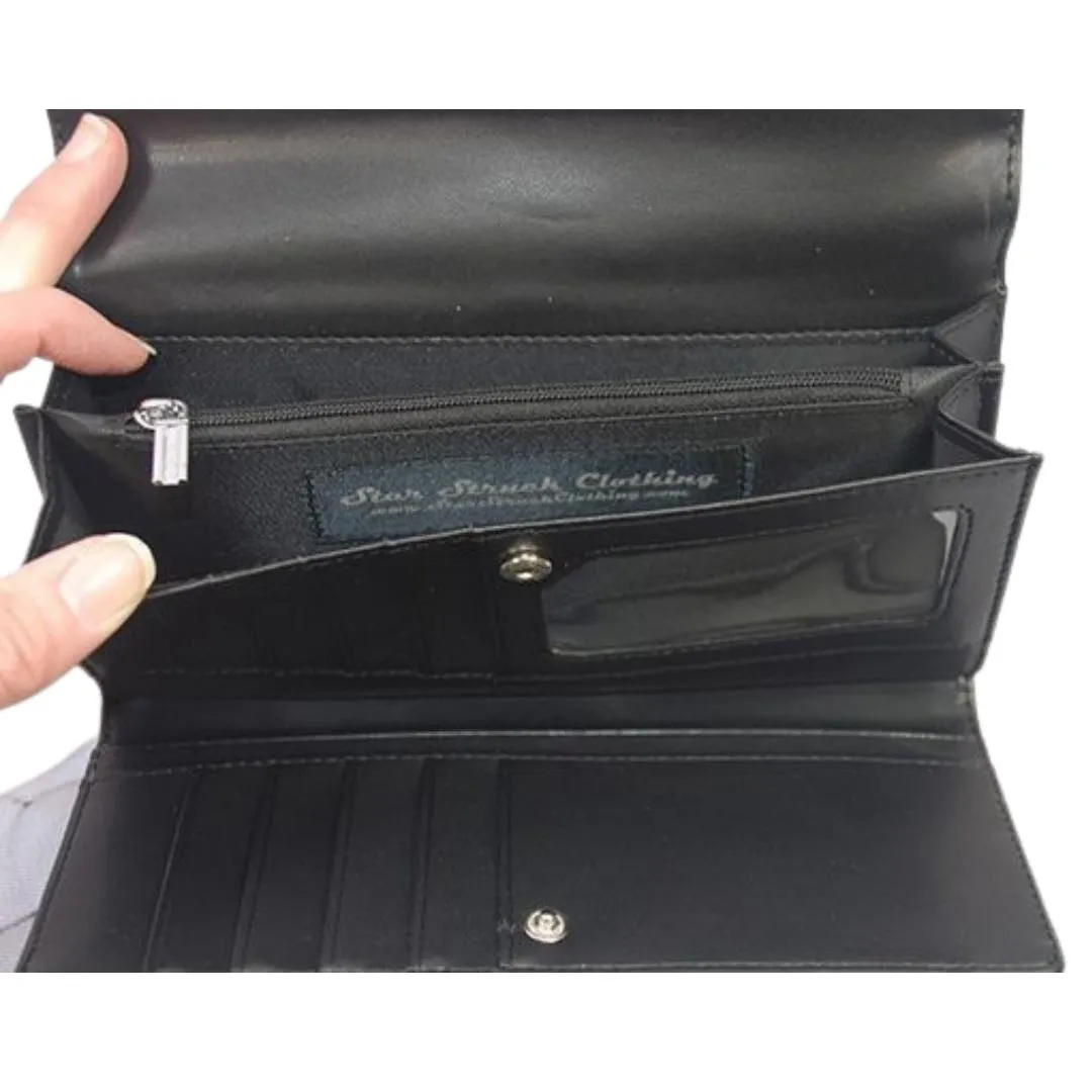 Star Struck Clothing Tri-Fold Wallet in Black Checkerboard