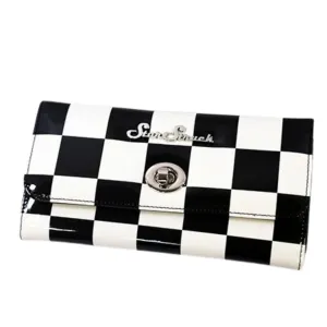 Star Struck Clothing Tri-Fold Wallet in Black Checkerboard