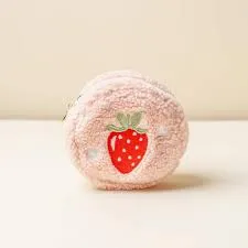 Strawberry Circle Teddy Pouch