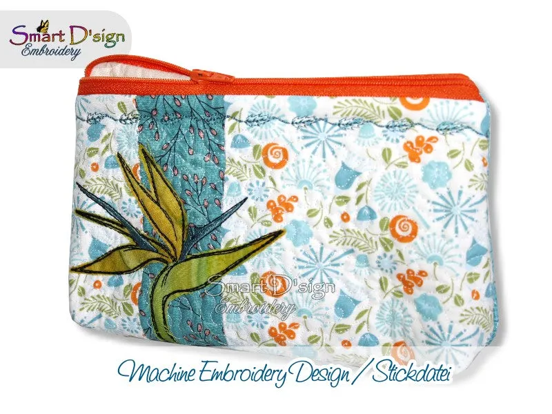 STRELIZIA PATCHWORK - ITH QUILT ZIPPER BAG