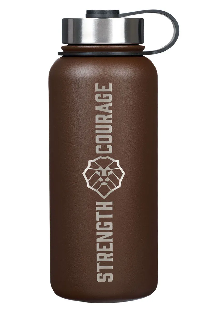 Strength and Courage Lion Brown Stainless Steel Water Bottle