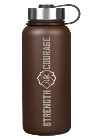 Strength and Courage Lion Brown Stainless Steel Water Bottle