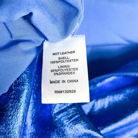 Superdown Charmaine Wrap Mini Skirt Cobalt Blue Metallic Sz S