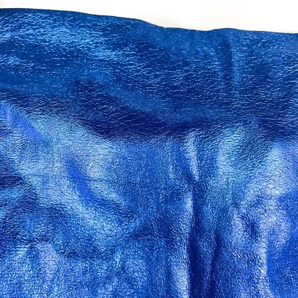 Superdown Charmaine Wrap Mini Skirt Cobalt Blue Metallic Sz S