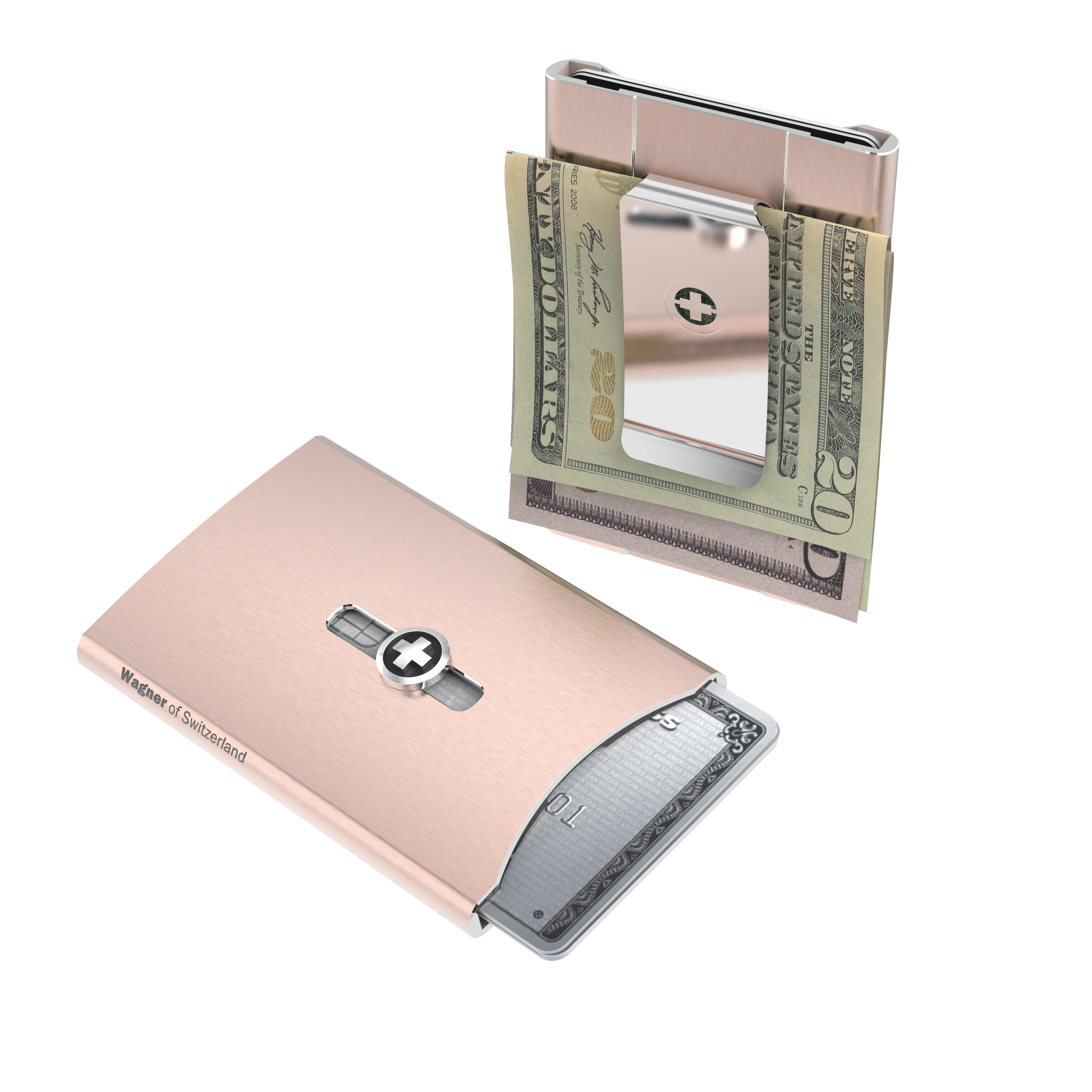 SWISS WALLET ICE, Cardholder Money-clip, brushed black